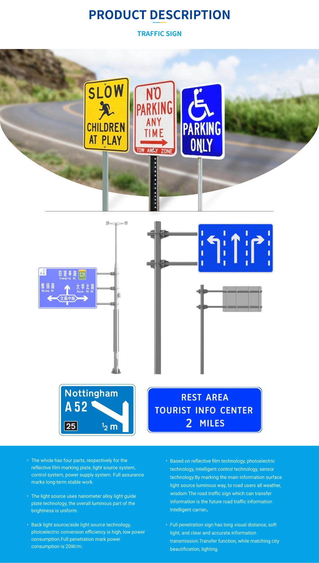Customized LED Square Road Display Aluminum Speed Traffic Warning Sign